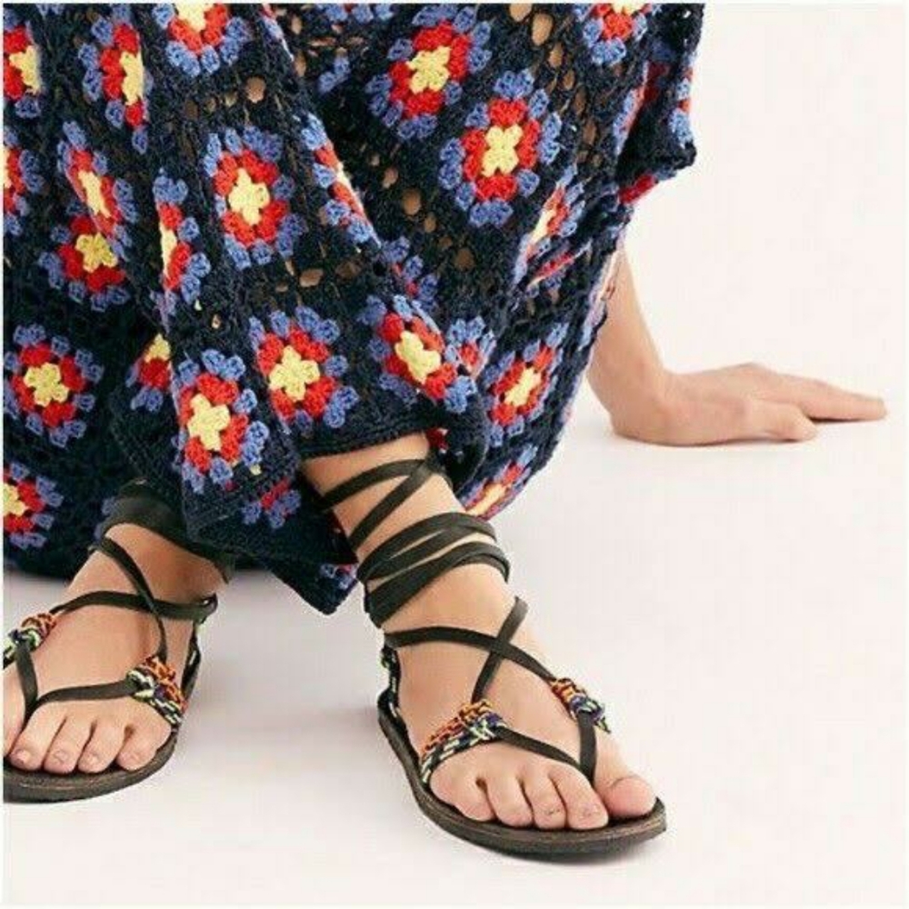 Free People La Jolla wrap lace-up sandals